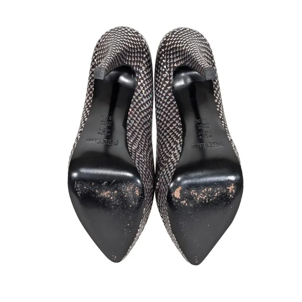 Studio Pollini - Silver & Brown Print Pumps Sz 7.5